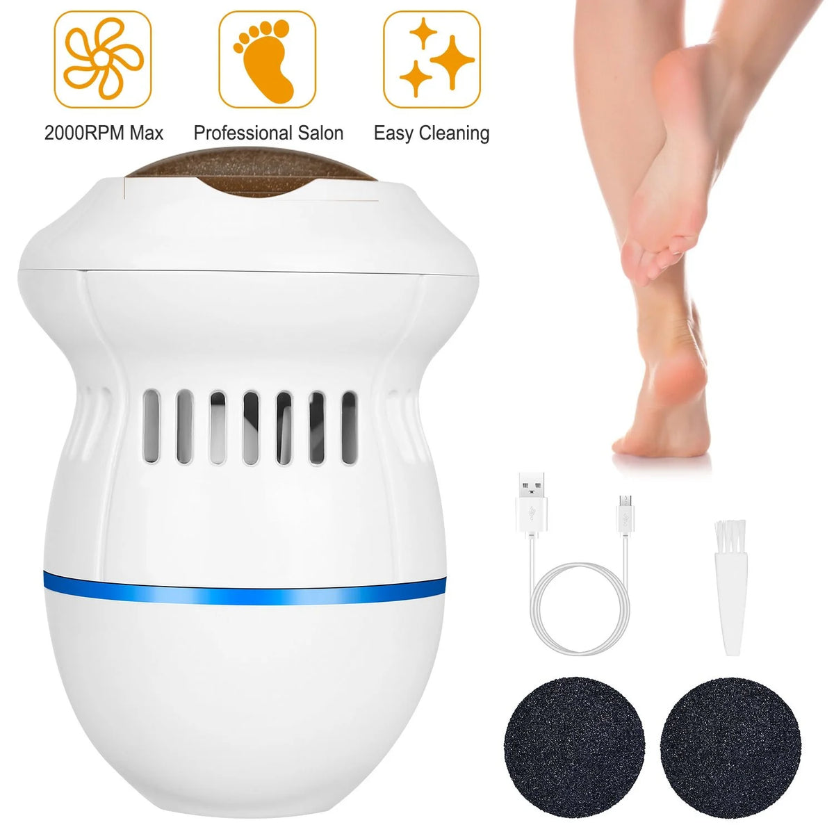 Electric Callus Remover with Integrated Vacuum System