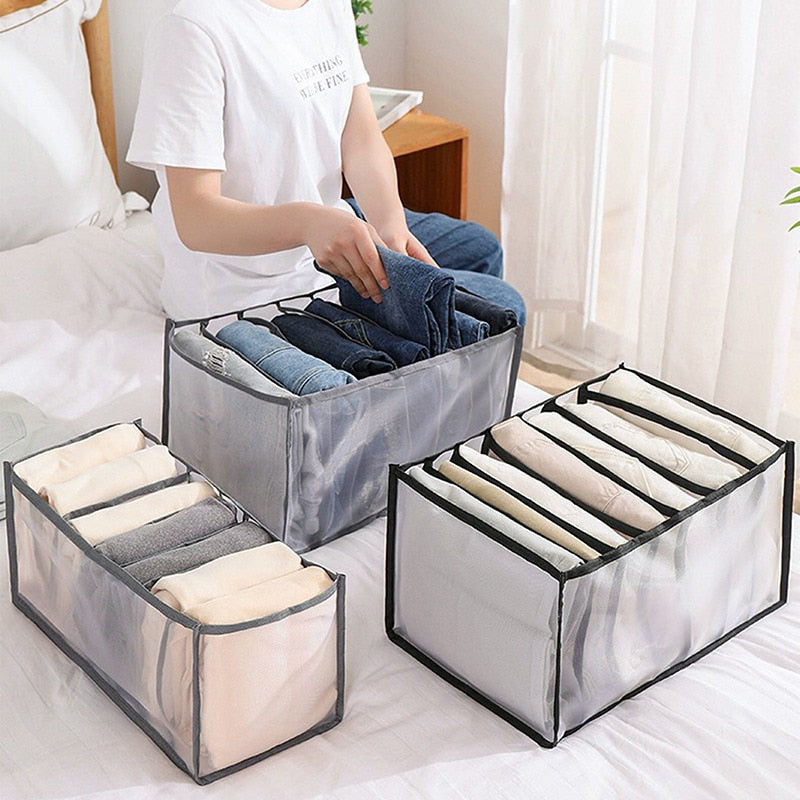 Pack of 2) 7 Grids Washable Wardrobe Clothes Organizer